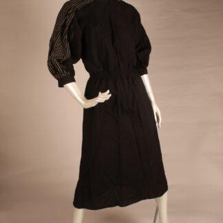 Vintage Vuokko black beige striped woolen dress XS